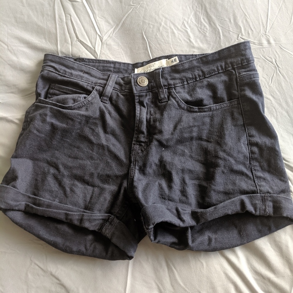H&M navy denim shorts
